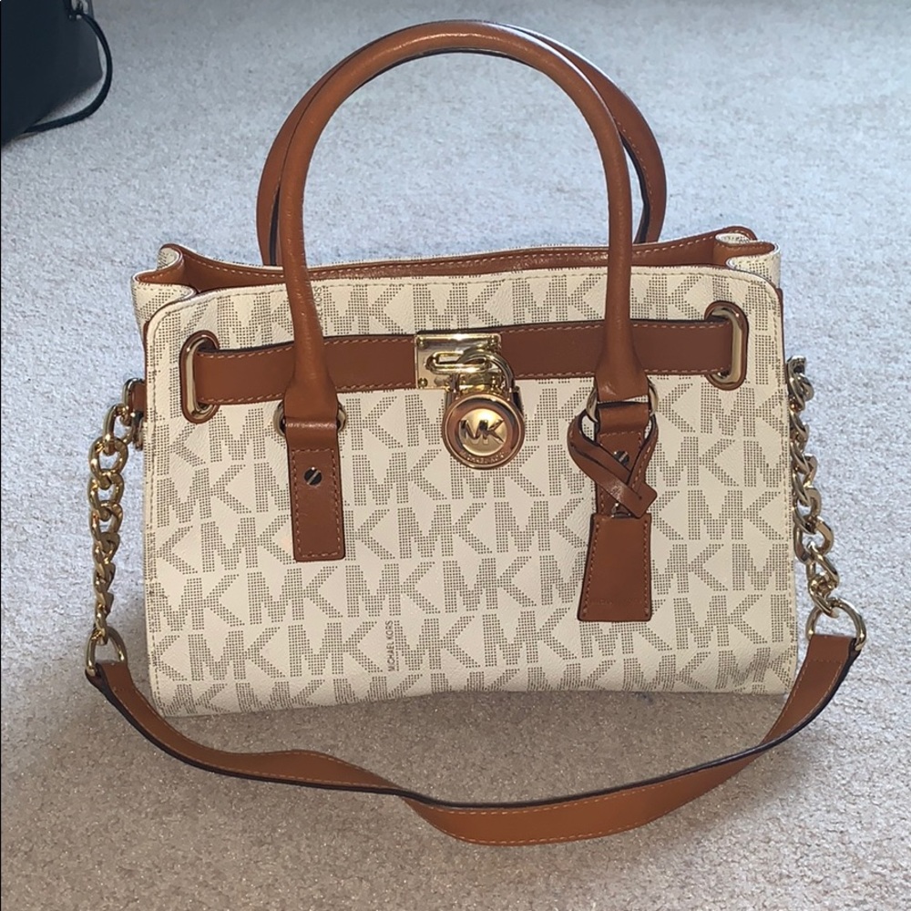 Michael Kors Large Logo Leather Satchel bag